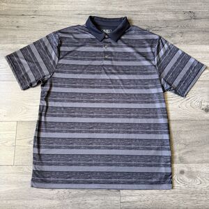 Ben Hogan Performance Men's XL Polo Shirt Gray Striped Short Sleeve Golf Size XL